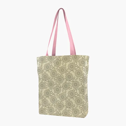 Gusseted Cotton Tote with All-Over Print — view 20
