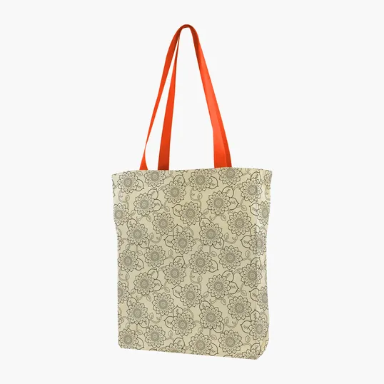 Gusseted Cotton Tote with All-Over Print — view 45
