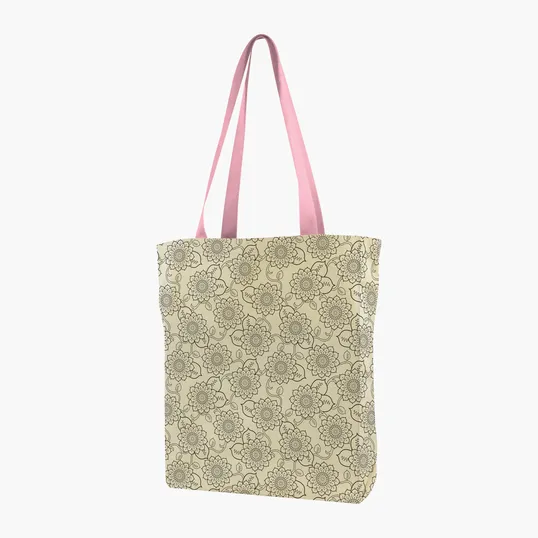 Gusseted Cotton Tote with All-Over Print — view 21