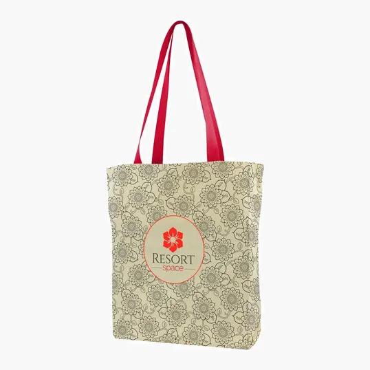 Gusseted Cotton Tote with All-Over Print — view 23