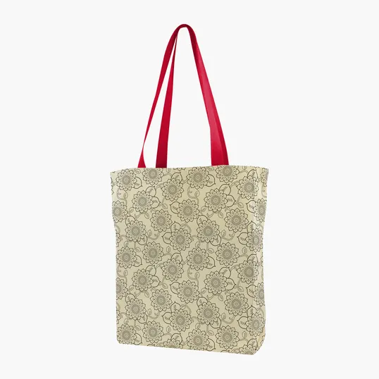 Gusseted Cotton Tote with All-Over Print — view 26