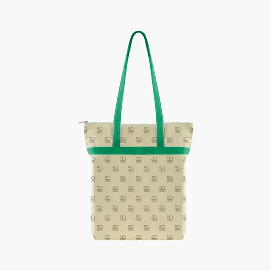 Zippered Cotton Tote with All-Over Print — view 33