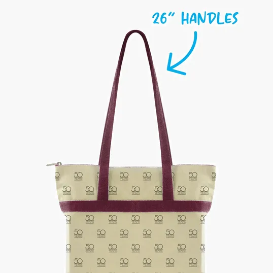 Zippered Cotton Tote with All-Over Print — view 38