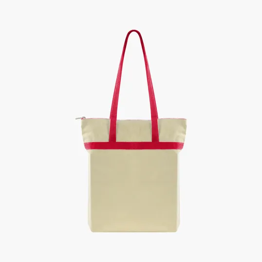Zippered Cotton Tote with All-Over Print — view 4
