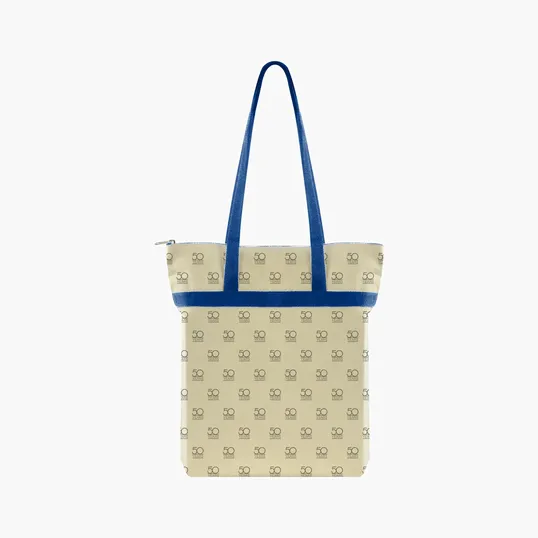 Zippered Cotton Tote with All-Over Print — view 24