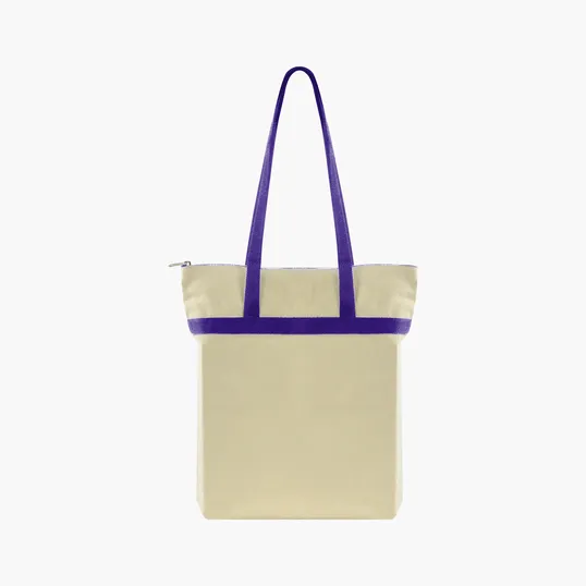 Zippered Cotton Tote with All-Over Print — view 3