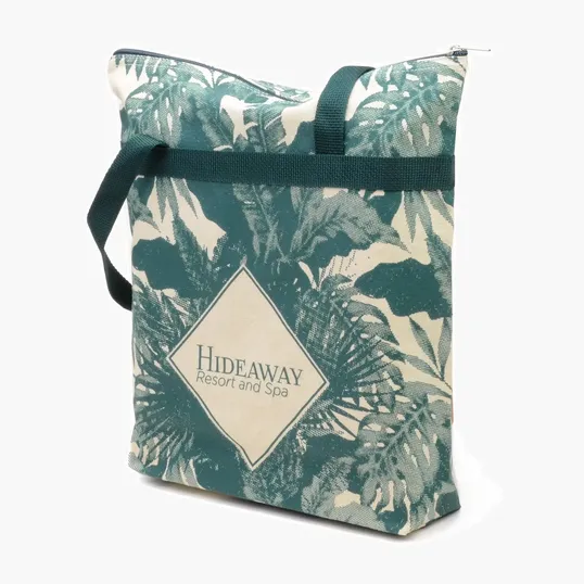 Zippered Cotton Tote with All-Over Print — view 15