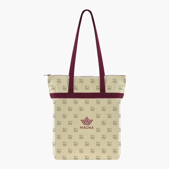 Zippered Cotton Tote with All-Over Print — view 37