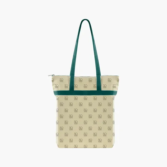 Zippered Cotton Tote with All-Over Print — view 35