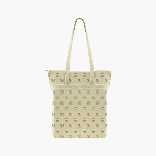 Zippered Cotton Tote with All-Over Print — view 41