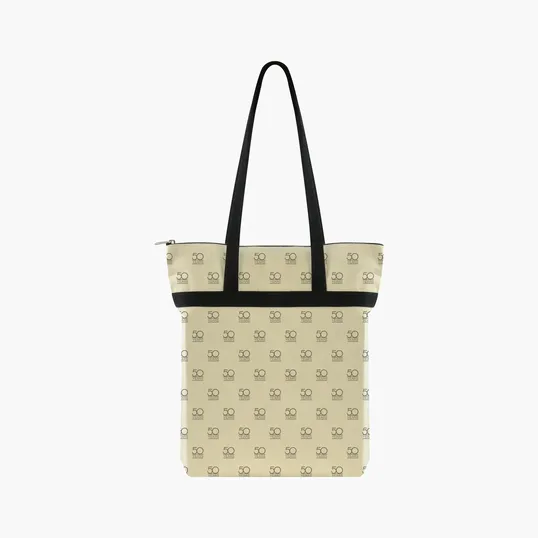 Zippered Cotton Tote with All-Over Print — view 17