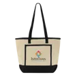 Tote Me Around Cotton Tote with Color-Trimmed Pocket — view 9
