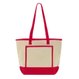 Tote Me Around Cotton Tote with Color-Trimmed Pocket — view 5