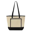 Tote Me Around Cotton Tote with Color-Trimmed Pocket — view 2