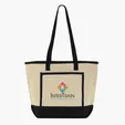 Tote Me Around Cotton Tote with Color-Trimmed Pocket — view 8