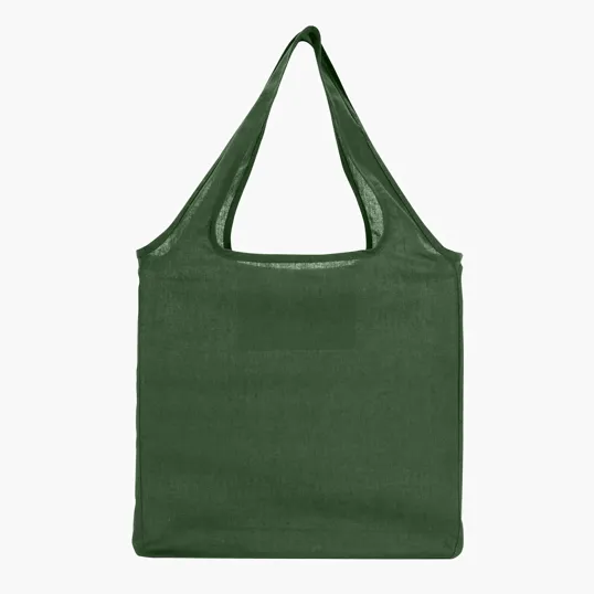 Foldable Cotton Tote Bag with Sewn-In Pocket, 4 oz. — view 2