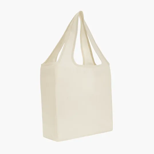 Foldable Cotton Tote Bag with Sewn-In Pocket, 4 oz. — view 4