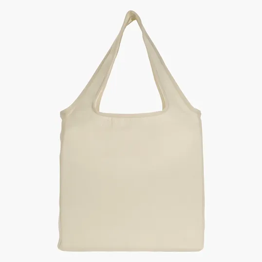 Foldable Cotton Tote Bag with Sewn-In Pocket, 4 oz. — view 3