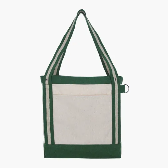 V Natural Striped Recycled Cotton Boat Bag — view 3