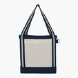 V Natural Striped Recycled Cotton Boat Bag — view 4