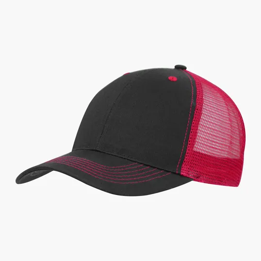 Color Accent Mesh Snapback Cap, Structured Cotton Twill — view 4