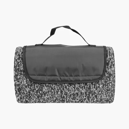 Heathered Fold-Up Blanket with Attached Carry Handle