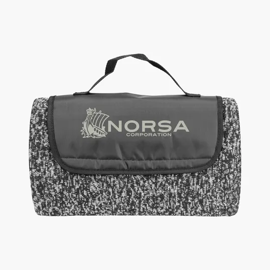 Heathered Fold-Up Blanket with Attached Carry Handle — view 6