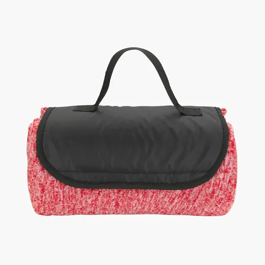 Heathered Fold-Up Blanket with Attached Carry Handle — view 4