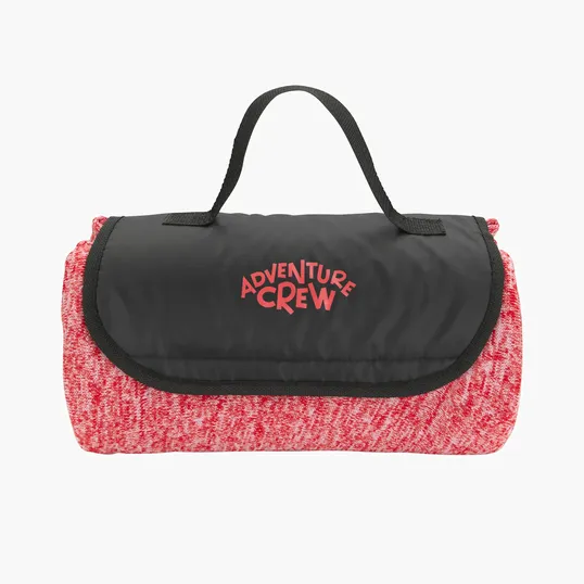 Heathered Fold-Up Blanket with Attached Carry Handle — view 11