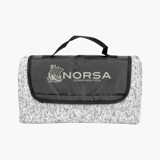 Heathered Fold-Up Blanket with Attached Carry Handle — view 7