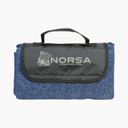 Heathered Fold-Up Blanket with Attached Carry Handle — view 10