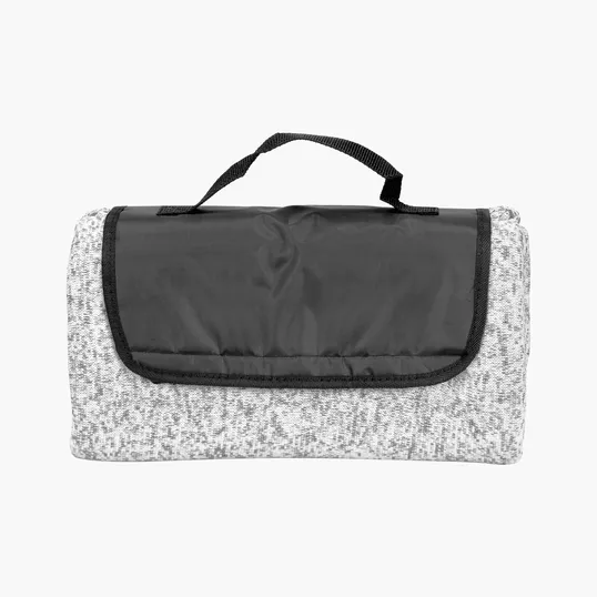 Heathered Fold-Up Blanket with Attached Carry Handle — view 2
