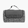 Heathered Fold-Up Blanket with Attached Carry Handle