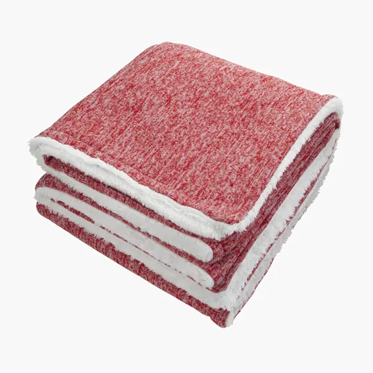 Sherpa-Backed Heathered Blanket — view 5