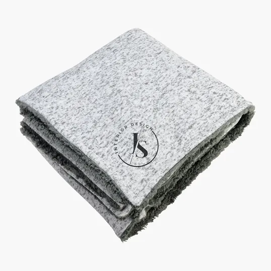 Sherpa-Backed Heathered Blanket — view 9