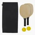 Fun On The Go Games Pickleball Set with Two Poplar Paddles