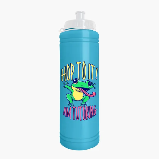 Garyline® Slim Line Bottle with Tethered Push-Pull Lid, 25 oz. — view 2