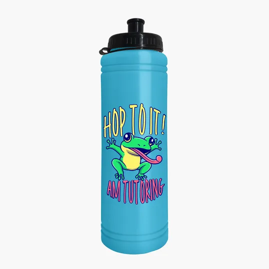 Garyline® Slim Line Bottle with Tethered Push-Pull Lid, 25 oz. — view 4