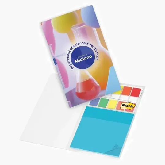 Post-it® Transparent Notes + 5 Flag Set in Custom Cover