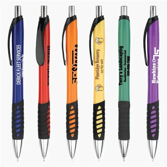 Aspen Retractable Ballpoint Pen with Rubber Grip