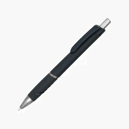Atlantis Ballpoint Pen with Soft-Touch Grip and Metallic Barrel — view 3