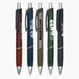 Atlantis Ballpoint Pen with Soft-Touch Grip and Metallic Barrel
