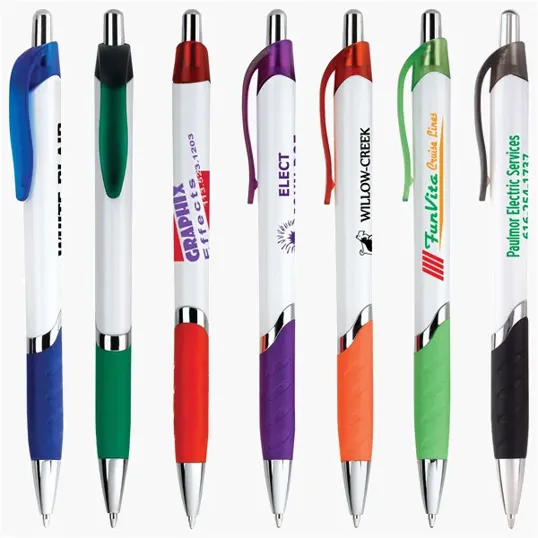 Blair Vue Retractable Ballpoint Pen with Colored Grip and Clip