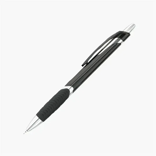 Bravo Translucent Ballpoint Pen with Colored Grip and Chrome Trim — view 3