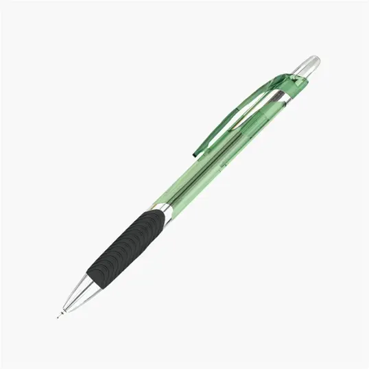 Bravo Translucent Ballpoint Pen with Colored Grip and Chrome Trim — view 4