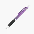 Bravo Translucent Ballpoint Pen with Colored Grip and Chrome Trim — view 2