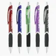 Bravo Translucent Ballpoint Pen with Colored Grip and Chrome Trim