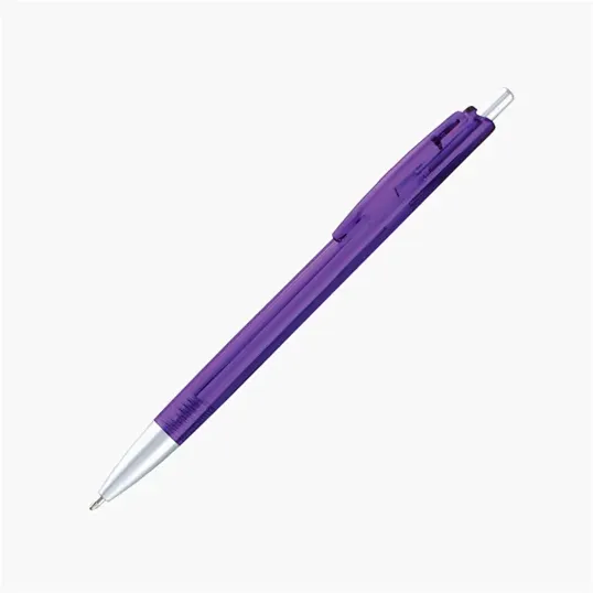 Bargain Writer Translucent Ballpoint Pen with Silver Trim — view 5