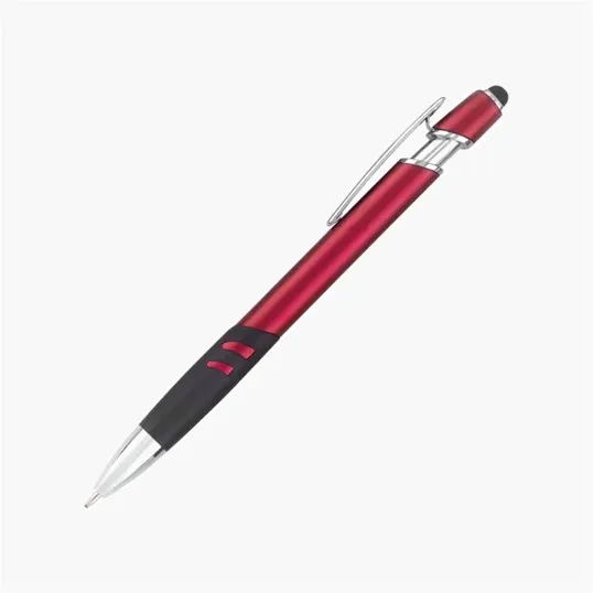 Emmerson Metallic Stylus Ballpoint Pen with Rubber Grip — view 2