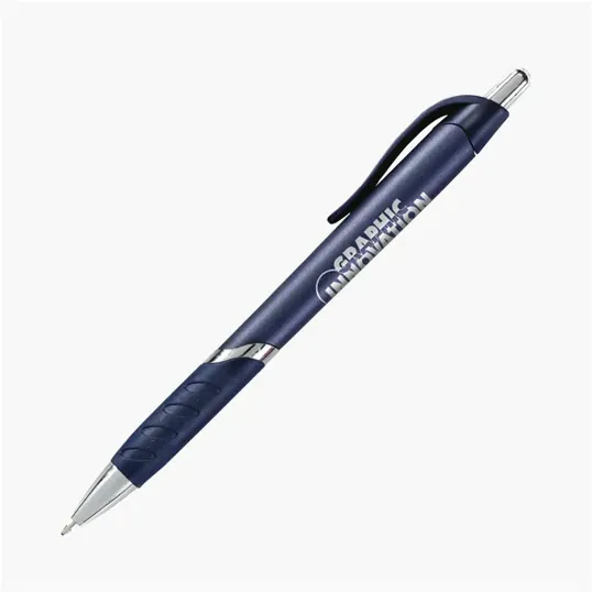 Metallic Blair Retractable Ballpoint Pen with Rubber Grip — view 6